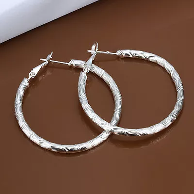 925 Sterling Silver Hoop Pierced Earrings L3 • $8.99