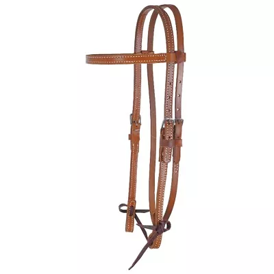Circle Y 5/8” Stitched Leather Regular Oil Browband Headstall  #0124-0004 NEW • $84.95
