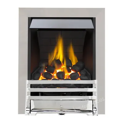 Chrome Chimney Coal Fireplace Inset Insert Contemporary Slimline Modern Gas Fire • £275