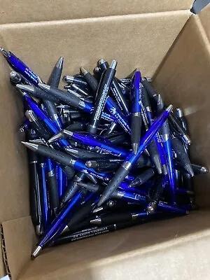 100 Bulk Lot Of Thick Misprint Ball Point Retractable Click Pens With Gel Grips • $25