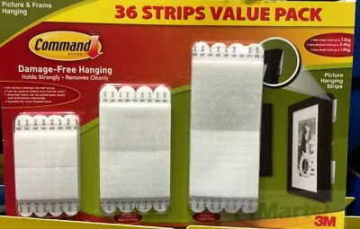 3M Command 36 Value Pack Picture & Frame Hanging Strips Damage-Free Hanging New • $48.88