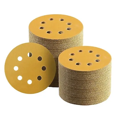 5 Inch Sanding Discs 40-320 Grit Hook Loop 8-Hole Orbital Sander Paper Sandpaper • $11.39