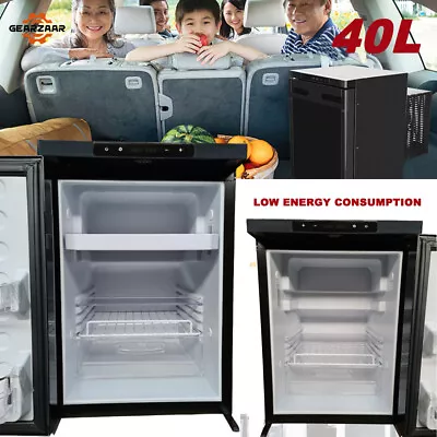 40L Campervan Camper Boat 12v DC LCD Display Compressor Fridge + Freezer Black • £320.95