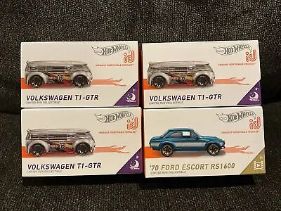 Hot Wheels ID Cars ‘70 Ford Escort RS1600 And Volkswagen T1-GTR (Lot Of 4) • $25