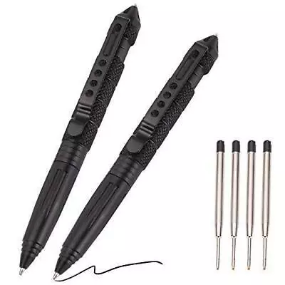 2 Pack Military Tactical Pen Set With 6 Black Ballpoint Refills For Writing • $13.49