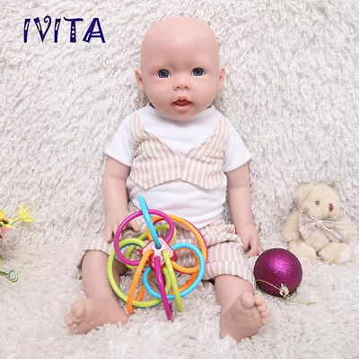 20'' Soft Silicone Reborn Baby Doll Blue Eyes Handmade Newborn Boy Xmas Gift • $201.60