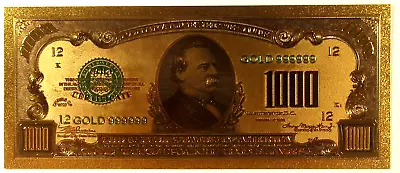 $1000 Bill One Thousand Dollar Bill Novelty Note Gold Foil 1928 Novelty Note. • $2.85