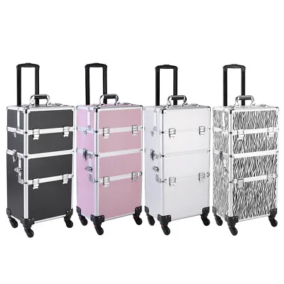 $32.88 • Buy Professional Rolling Makeup Train Case Cosmetic Trolley Makeup Storage Organizer