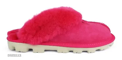 UGG Coquette Radish Red Suede Fur Slippers Womens Size 7 *NIB* • $90.20