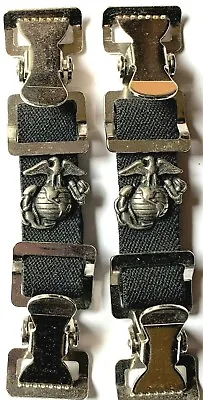 Marine Emblem Motorcycle Boot Pants Straps Stirrup Heavy Duty Clip Made In Usa • $23.99