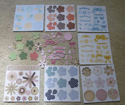 7 Different Sheets Of Craftwork Cards Die Cut Flowers/greetings + Loose Flowers • £1.35