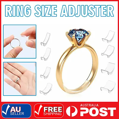 8Pcs/Set Invisible Clear Ring Size Adjuster Resizer Loose Rings Reducer AU • $3.99