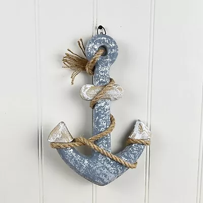 27cm Nautical Anchor Wall Hanging Art Home Bathroom Decoration Coastal Beach • £15