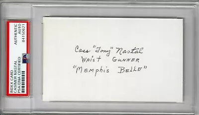 Casimer Nastal Signed Index Card Psa Dna 84150621 (d) Wwii Memphis Belle Gunner • $149.95