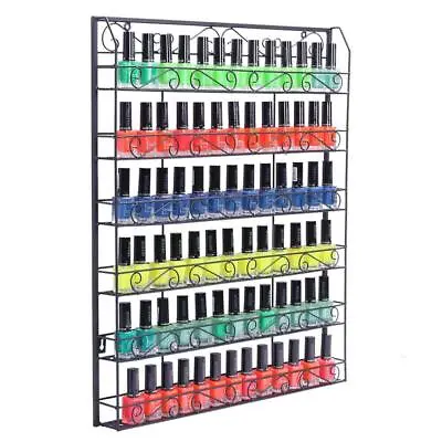 6 Tier Nail Polish Display Rack Wall Mount Holder Lipstick Organizer Metal US • $29.89