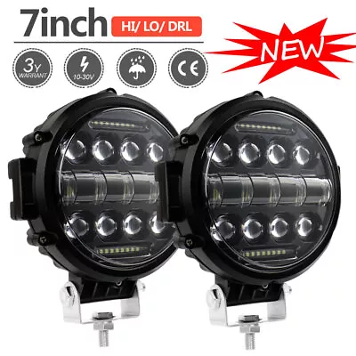 Pair 7 Inch LED Driving Spot Lights Round Work Lamp Offroad For ATV SUV Truck AU • $84.99