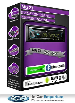 MG ZT DAB Radio Pioneer Car Stereo CD USB AUX Player Bluetooth Handsfree Kit • $246.62