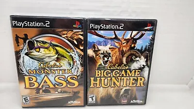 Lot Of 2 Cabela's Monster Bass & Big Game Hunter (Sony PlayStation 2 2007) PS2 • $25.95