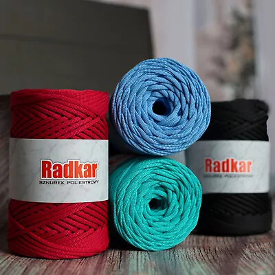 Braided POLYESTER Cord  3mm MACRAME  String Rope Craft DIY RADKAR Not Waxed • £11.99