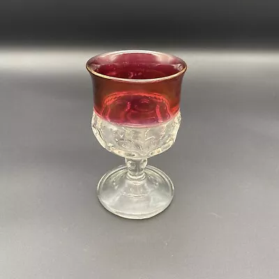 Vintage Kings Crown Ruby Flash Glass Goblets • $3.99