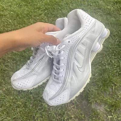 Nike Shox R4 White Metallic Silver 2019 Running Shoes Woman’s Size 7.5 • $70