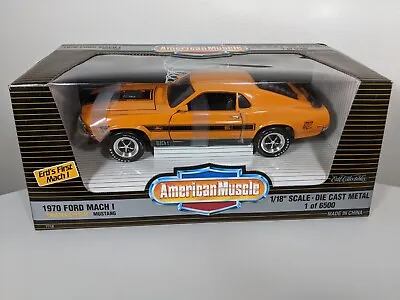 #7718 1:18 1970 Ford Mustang Mach 1 Twister Special Grabber Orange By Ertl NIB • $35