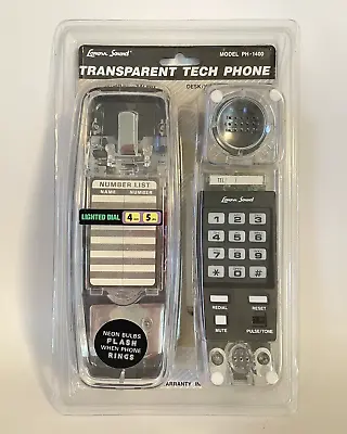 Vintage Lenox Sound Clear Transparent Tech Phone Model PH-1400 Neon Lighted NEW • $44