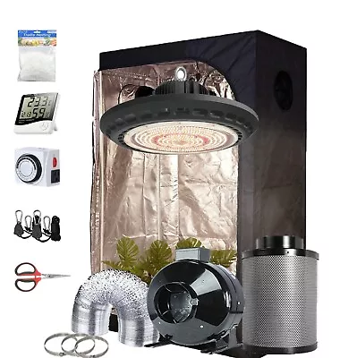 TopoGrow Grow Tent Complete Kit 600W UFO LED Sunlike Grow Light Ventilation Kit • $363.04