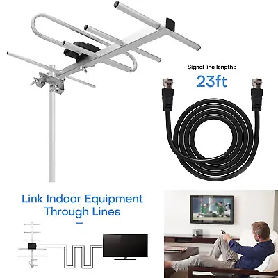 150Mile Outdoor HDTV Antenna Aerial Amplified 4K 1080P High Gain 11db UHF/VHF US • $12.33