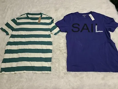 2x J Crew Mercantile Broken-In Essential SAIL Striped T-shirt - Size S Lot NWT • $15.68