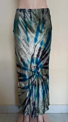 Free People Bali Serious Swagger Tie-Dye Velvet Midi Skirt Size Medium • $42.30