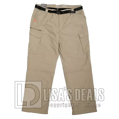 Men's THE AMERICAN OUTDOORSMAN Fleece Lined Cargo Pants Clay Black Belt 38 X 30 • $34.90