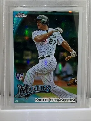 2010 Topps Chrome Mike Stanton Wrapper Redemption Refractor Rookie Card PSA 10 • $119