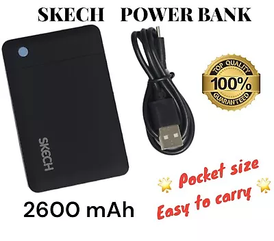 Slim Power Bank Charger 2600mAh Slim USB Portable Battery Pack Phone Skech • £6.79