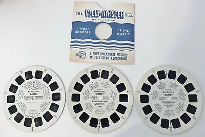 Viewmaster Reels (3) Disney Bambi   Winter In The Forest   The Great Prince  • $9