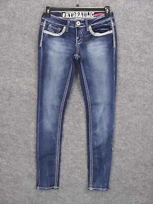 $17.99 • Buy Hydraulic Jeans Womens 7/8 Blue Lola Super Skinny Cotton Polyester Spandex