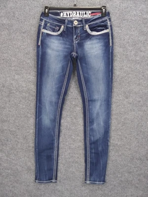 $16.93 • Buy Hydraulic Jeans Womens 7/8 Blue Lola Super Skinny Cotton Polyester Spandex
