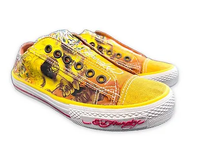 Ed Hardy Yellow Tiger Women’s Sz 5 Slip-On Laceless Sneakers • $15