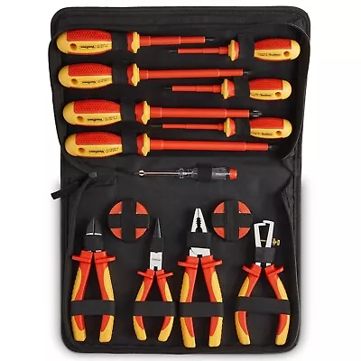 VDE Insulated Hand Tool Set - VonHaus Electrician Screwdriver & Pliers Tool Set • £47.99