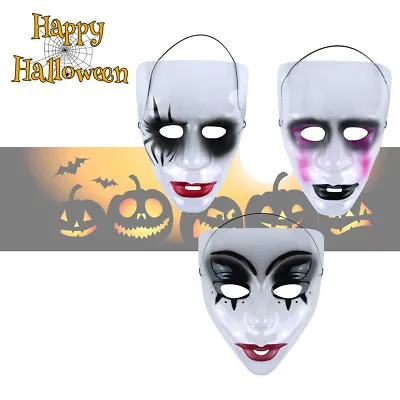 Transparent Face Mask Mardi Gras Purge Halloween Plastic Fancy Dress Carnival • £8.30