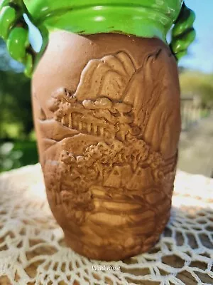 Vintage Vase Made In Japan Chinese 3D  Relief Scene Five & Dime Store • $24.95
