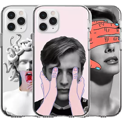 Silicone Cover Case Cute Closed Eyes Tears Medusa Sad Funny Turn Stone Meme Art • £10.50