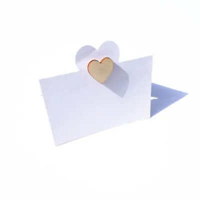 £6.36 • Buy 50pcs Wooden Heart Wedding Birthday Table Place Name Cards Blank Card
