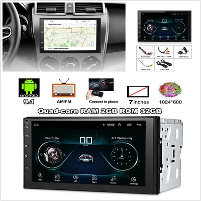 2Din Universal Android 9.1 7  HD 2GB＋32GB Touch Screen Car Stereo Radio GPS Nav • $123.54