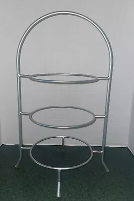 3 Tier Dessert Plate Stand  Server Holder Pie Cooling Rack 20”x13” Silver EUC • $29.99