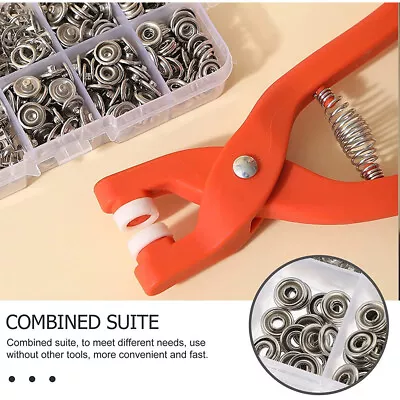 Prong Pliers Ring Press Studs Snap Buttons Popper Fasteners DIY Sewing Tool Kit • $8.99