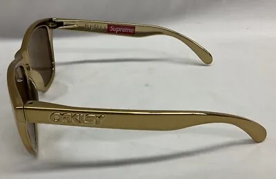 Supreme Sunglasses OAKLEY FROGSKINS GOLD Near Mint W/Box Men's Eyewear Auth • $809.99