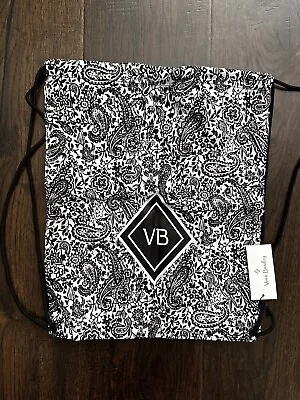 New Vera Bradley Drawstring Backsack Eden Paisley Black Backpack • $13.93