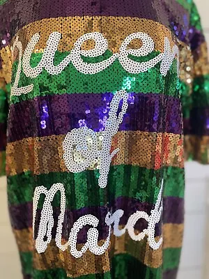 Queen Of Mardi Gras Sequin Dress Mardi Gras Party Dress • $59.99