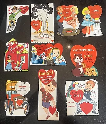 Lot Of 10 Vintage Die Cut Unused Valentine Day Cards 50s 60s • $19.99